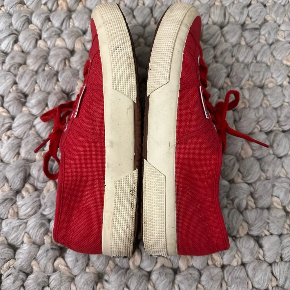 Superga 2750 Cotu Classic Sneaker Women 8‎ Low Top Red White Canvas Casual Shoes